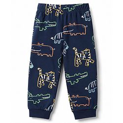 Babyhug 100% Cotton Knit Half Sleeves Co-Ords T-Shirt & Pajama Night Suit with Dino Print -Navy