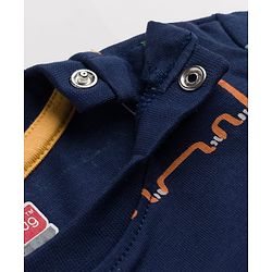 Babyhug 100% Cotton Knit Half Sleeves Co-Ords T-Shirt & Pajama Night Suit with Dino Print -Navy