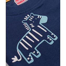 Babyhug 100% Cotton Knit Half Sleeves Co-Ords T-Shirt & Pajama Night Suit with Dino Print -Navy