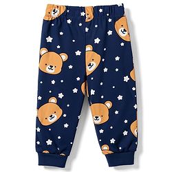 Babyhug 100% Cotton Knit Half Sleeves Co-Ords T-Shirt & Pajama Night Suit with Bear Print -Navy