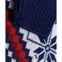 Babyhug Knit Full Sleeves Sweater Set with Abstract Design - Navy Blue