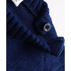 Babyhug Knit Full Sleeves Sweater Set with Abstract Design - Navy Blue