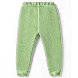 Babyhug Knit Sweater and Pant with Full Sleeves and Star Design in Limegreen