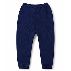 Babyhug Knit Full Sleeves Sweater Set with Star Design - Navy Blue