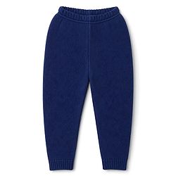 Babyhug Knit Full Sleeves Sweater Set With Floral Design - Navy