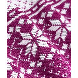 Babyhug Female Knit Full Sleeves Sweater Set with Floral & Heart Design - Wine
