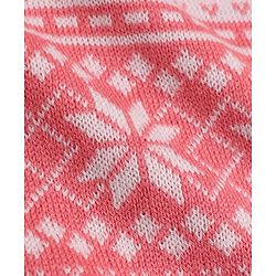 Babyhug Knit Full Sleeves Sweater Set With Floral Design - Pink