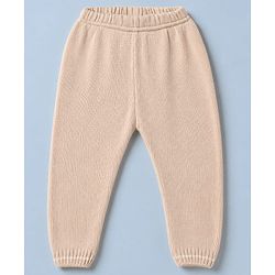 Babyhug Knit Full Sleeves Sweater Set with Cable Knit Design - Beige
