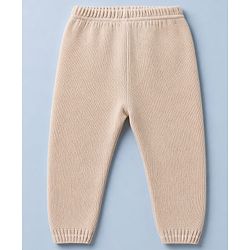 Babyhug Knit Full Sleeves Sweater Set with Cable Knit Design - Beige