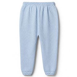 Babyhug Knit Sweater Set with Full Sleeves and Cable Knit in Light/Sky Blue for 3-6 Months