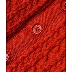 Babyhug Cable Knit Full Sleeves Sweater Set - Red
