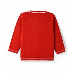 Babyhug Cable Knit Full Sleeves Sweater Set - Red