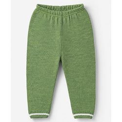 Babyhug Knit Full Sleeves Sweater Set With Cable Knit Design - Olive Green