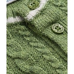 Babyhug Knit Full Sleeves Sweater Set With Cable Knit Design - Olive Green