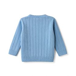 Babyhug Knit Full Sleeves Sweater Set with Cable Knit Design - Sky Blue