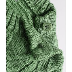 Babyhug Cable Knit Full Sleeves Sweater Set - Green