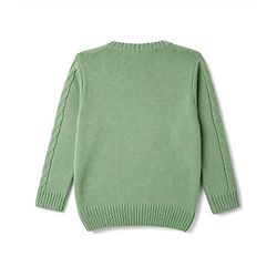 Babyhug Cable Knit Full Sleeves Sweater Set - Green