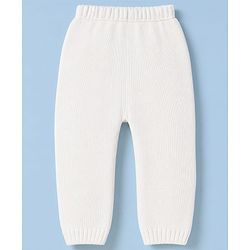 Babyhug Knit Full Sleeves Sweater Set With Cable Knit Design - White