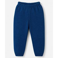 Babyhug Knit Full Sleeves Sweater Set With Cable Knit Design - Navy Blue