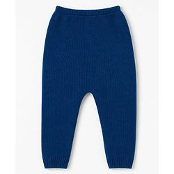 Babyhug Knit Full Sleeves Sweater Set With Cable Knit Design - Navy Blue