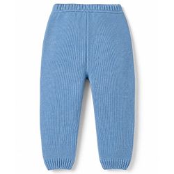 Babyhug Knit Full Sleeves Striped Sweater Set - Sky Blue