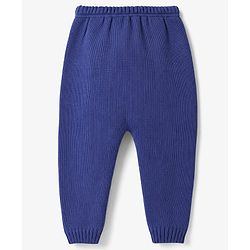 Babyhug Knit Full Sleeves Sweater Set with Color Block Design - Blue