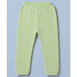 Babyhug Knit Sweater Set with Full Sleeves and Striped Design in Limegreen for 3-6 Months