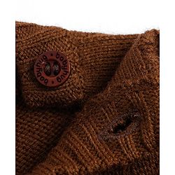 Babyhug Cable Knit Full Sleeves Sweater Set - Brown
