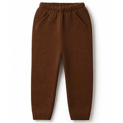 Babyhug Cable Knit Full Sleeves Sweater Set - Brown