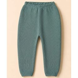 Babyhug Knit Full Sleeves Sweater Set with Color Block Design - Green