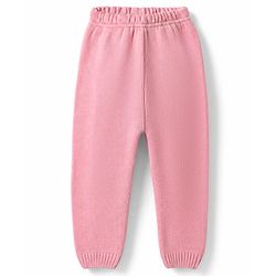 Babyhug Knit Full Sleeves Sweater Set with Cable Knit Design - Pink