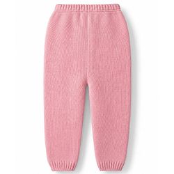 Babyhug Knit Full Sleeves Sweater Set with Cable Knit Design - Pink