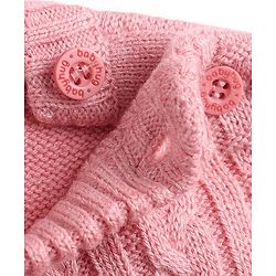 Babyhug Knit Full Sleeves Sweater Set with Cable Knit Design - Pink