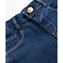 Babyhug Denim Full Length Skinny Fit Washed Jeans With Stretch - Dark Blue