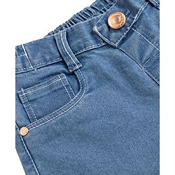Babyhug Denim Full Length Skinny Fit Washed Jeans With Stretch - Dark Blue