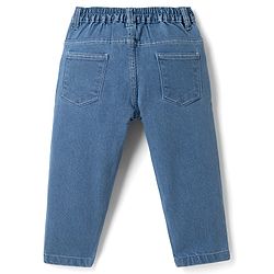 Babyhug Denim Full Length Skinny Fit Washed Jeans With Stretch - Dark Blue