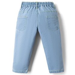 Babyhug Denim Full Length Skinny Fit Washed Jeans With Stretch - Dark Blue