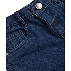 Babyhug Denim Full Length Slim Fit Washed Jeans With Stretch - Dark Blue