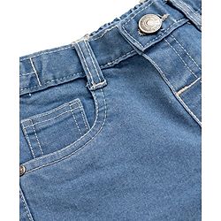 Babyhug Denim Full Length Slim Fit Washed Jeans With Stretch - Dark Blue