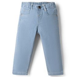 Babyhug Denim Full Length Slim Fit Washed Jeans With Stretch - Dark Blue