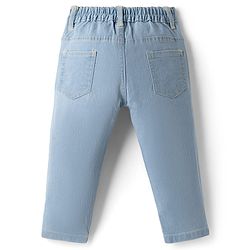 Babyhug Denim Full Length Slim Fit Washed Jeans With Stretch - Dark Blue