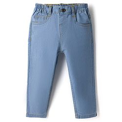 Babyhug Denim Full Length Slim Fit Washed Jeans With Stretch - Dark Blue