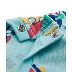 Babyhug 100% Cotton Knit Half Sleeves Co Ord T-Shirt & Pyjama Night Suit Vehicle Print - Blue