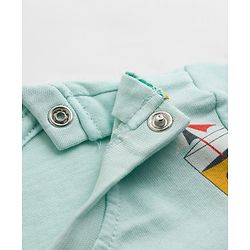 Babyhug 100% Cotton Knit Half Sleeves Tropical Theme Printed Co-Ords T-Shirt & Pyjama Night Suit - Light Blue