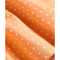Babyhug 100% Cotton Single Jersey Knit Sleeveless Frock With Polka Dot Print - Orange
