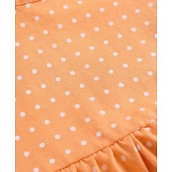 Babyhug 100% Cotton Single Jersey Knit Sleeveless Frock With Polka Dot Print - Orange