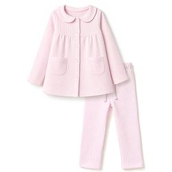 Babyhug 100% Cotton Knit Full Sleeves Co-Ords Shirt & Pyjama Night Suit - Pink