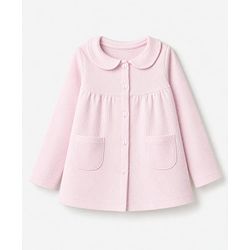 Babyhug 100% Cotton Knit Full Sleeves Co-Ords Shirt & Pyjama Night Suit - Pink