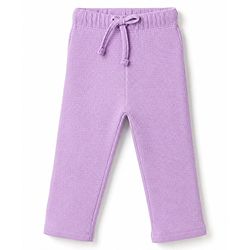 Babyhug 100% Cotton Knit Full Sleeves Co-Ords Top & Pyjama Night Suit with Pockets - Lavender