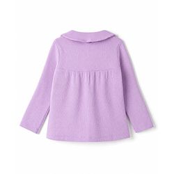 Babyhug 100% Cotton Knit Full Sleeves Co-Ords Top & Pyjama Night Suit with Pockets - Lavender